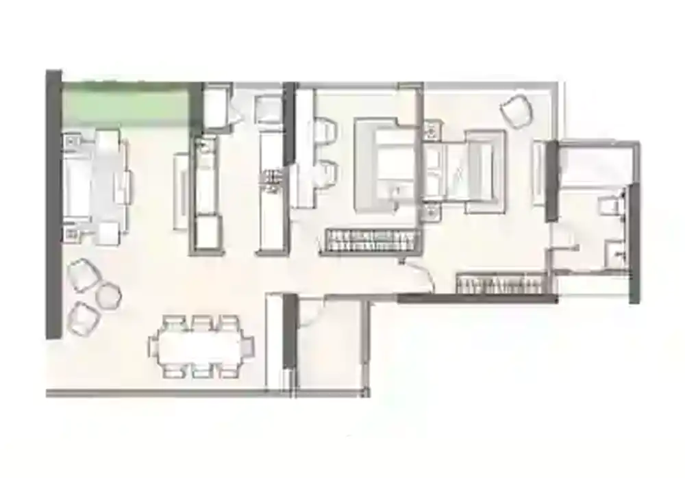 3 BHK 1139 SQ.FT.